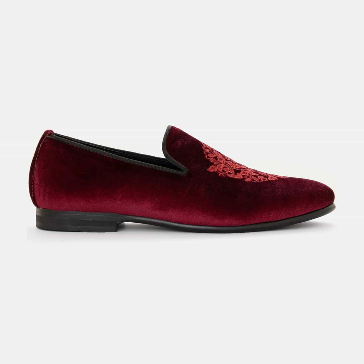 Signature Embroidered Velvet Slip-On