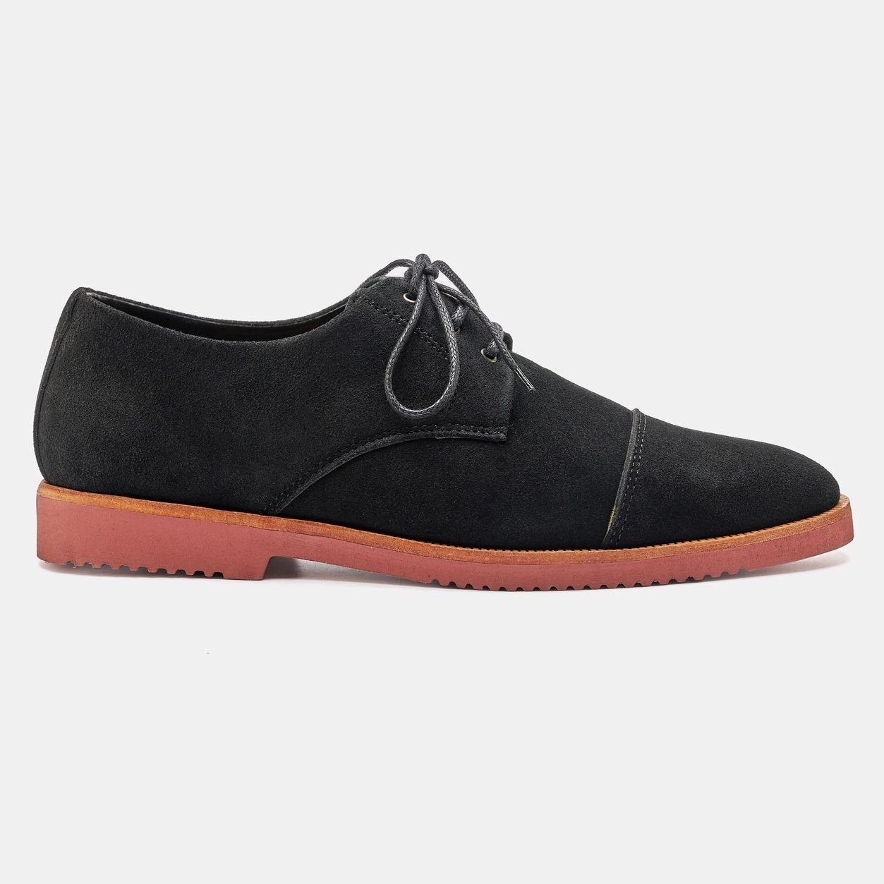 Classic Derby with Lightweight Red Sole Suede Black