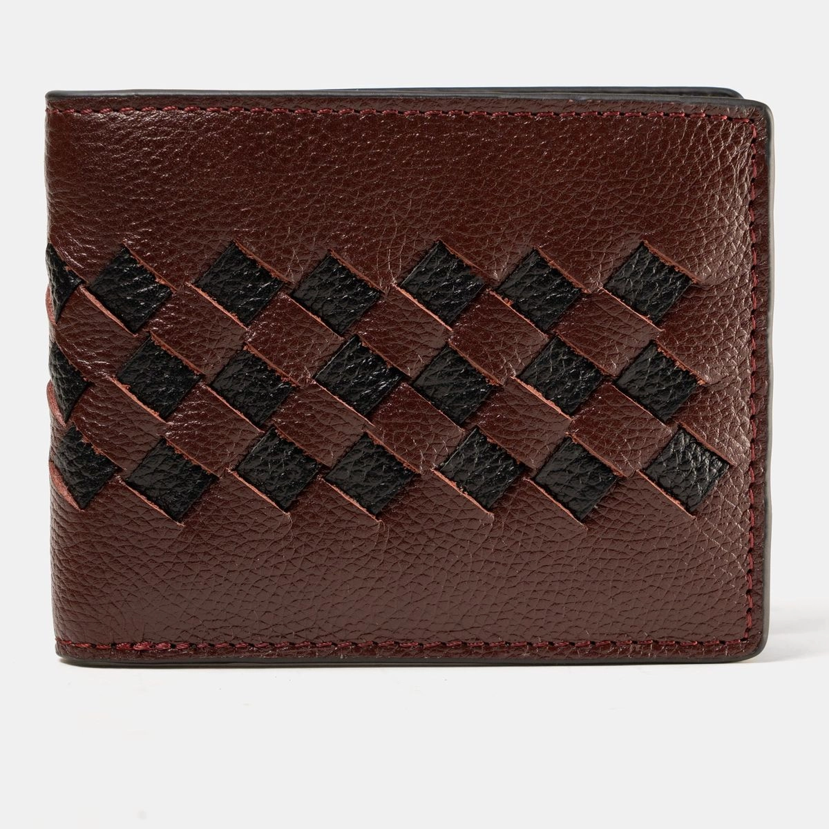 Black & Cocoa Braided Bifold Wallet