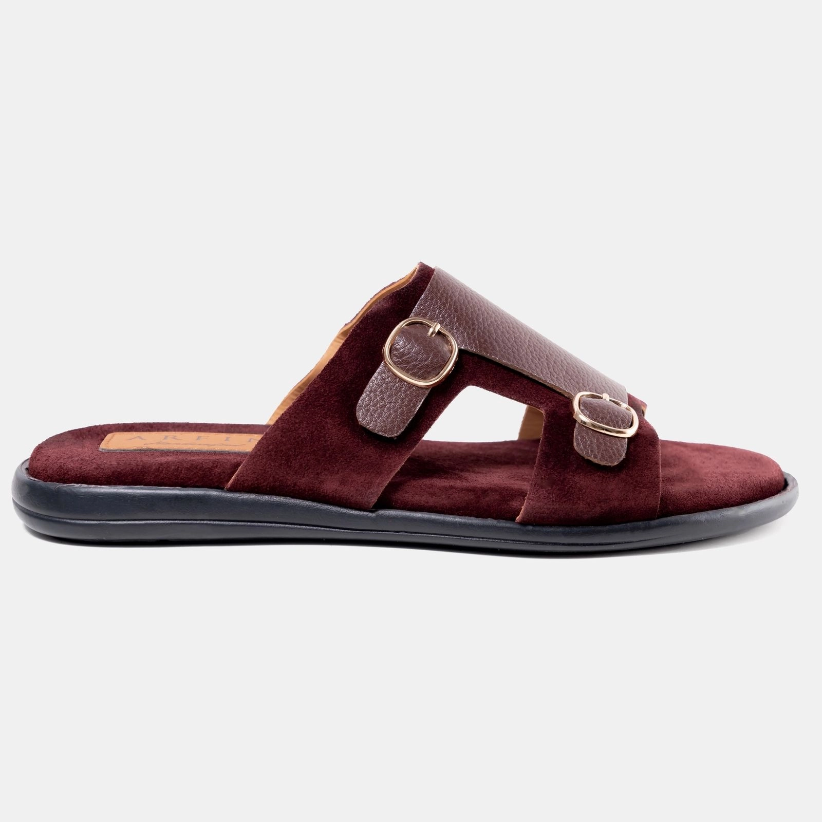 Allover Suede Maroon DM Handmade Sandal
