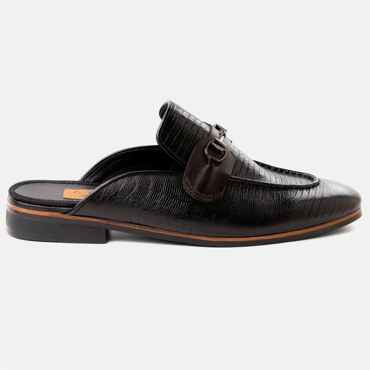 Black Embossed Half Shoe