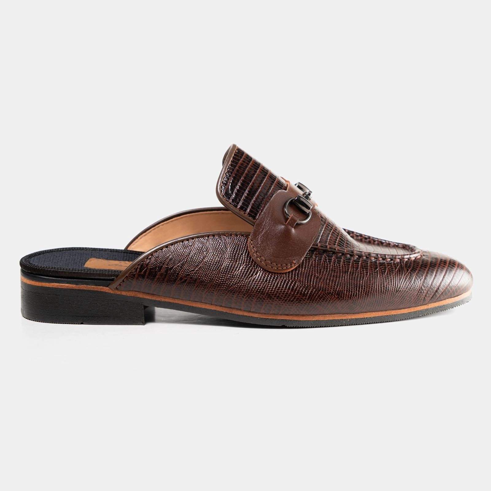Cocoa Embossed Half Shoe