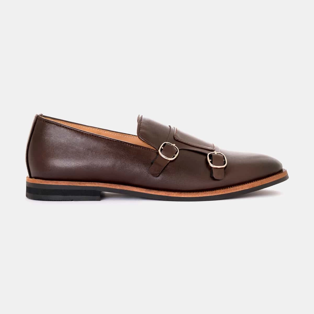 Double Monk Loafer in Walnut