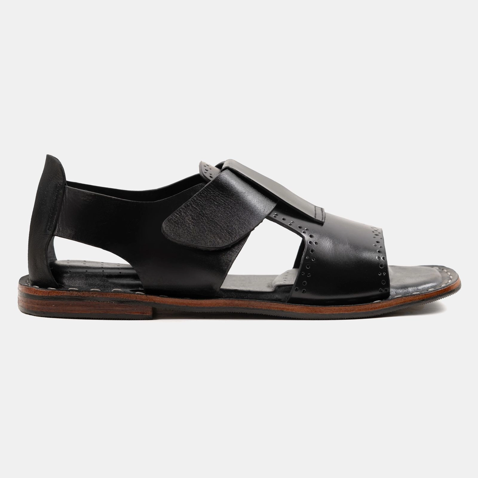 Handmade Punch Design Leather Sandal