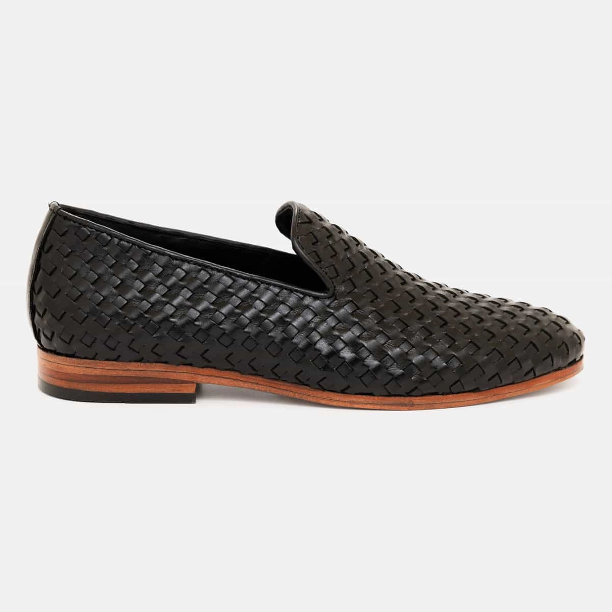 Cross-Braided Loafer in Black