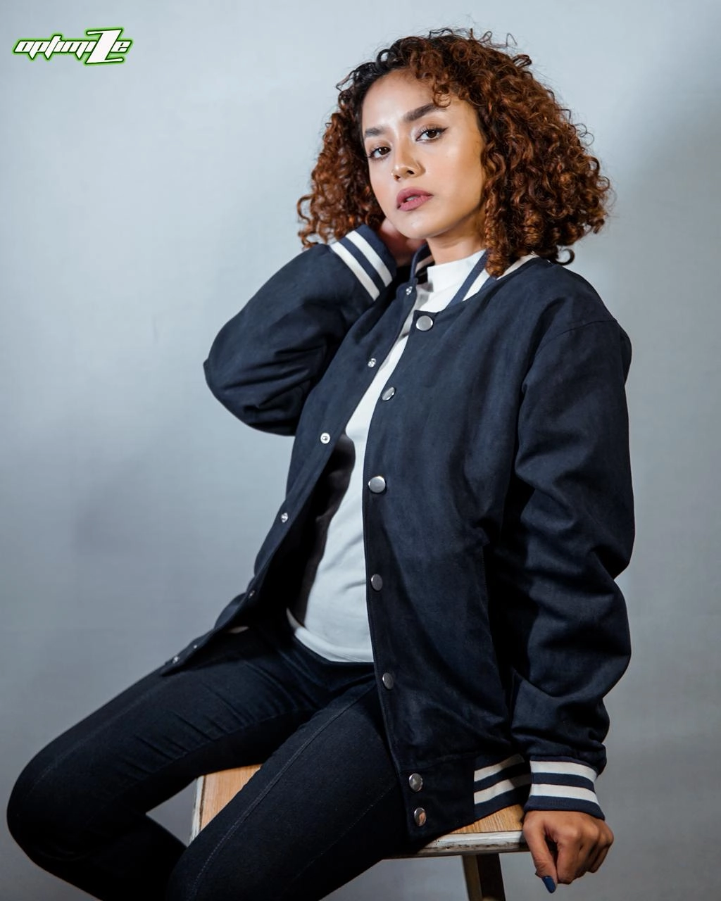 The Navy Blue Suede Letterman