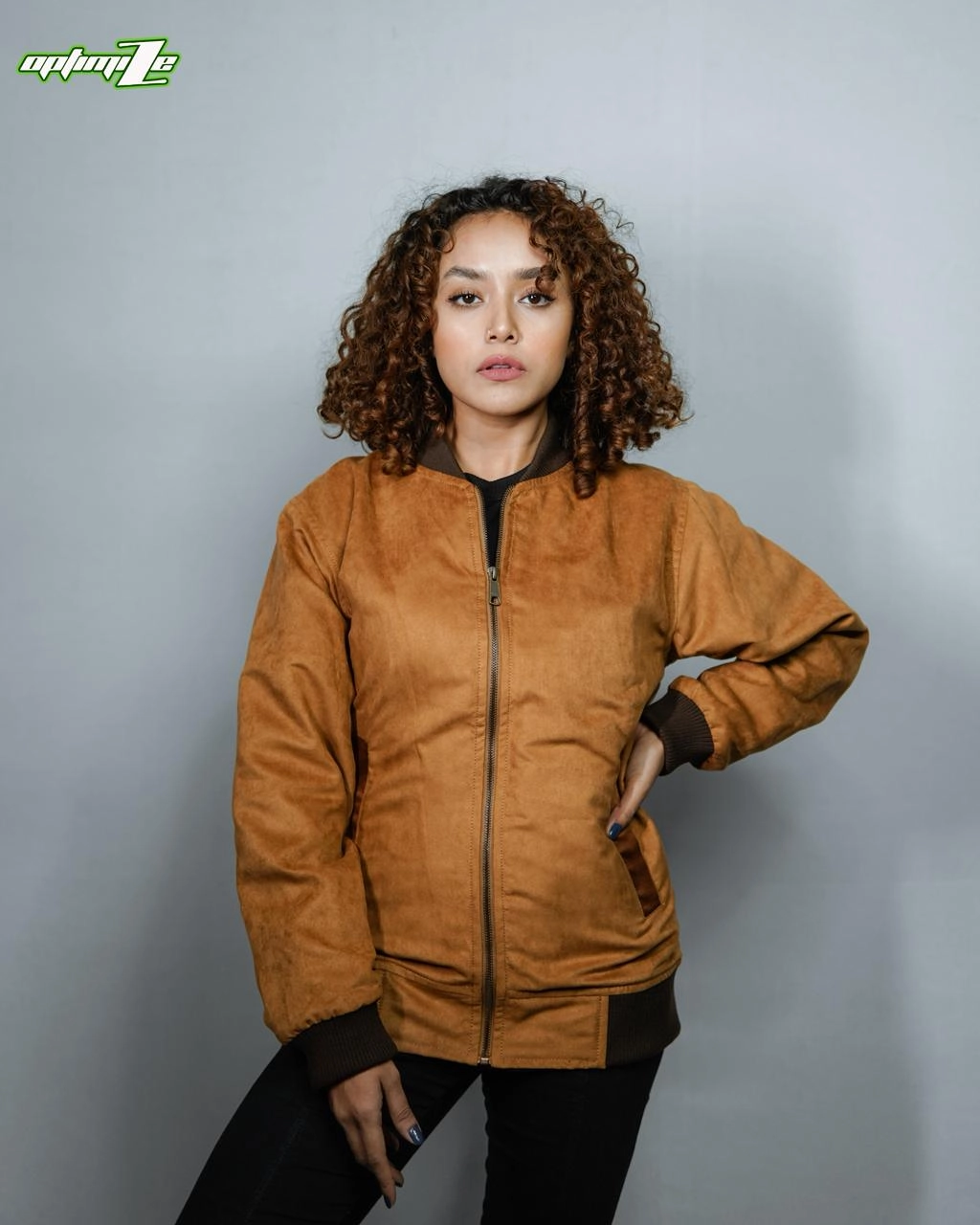 The Caramel Brown Suede Bomber