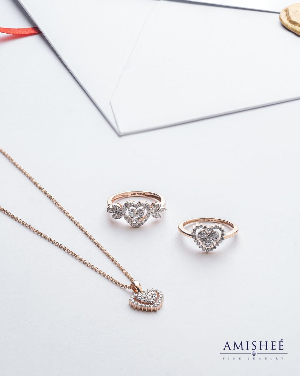 Image of Diamond Necklace and Rings