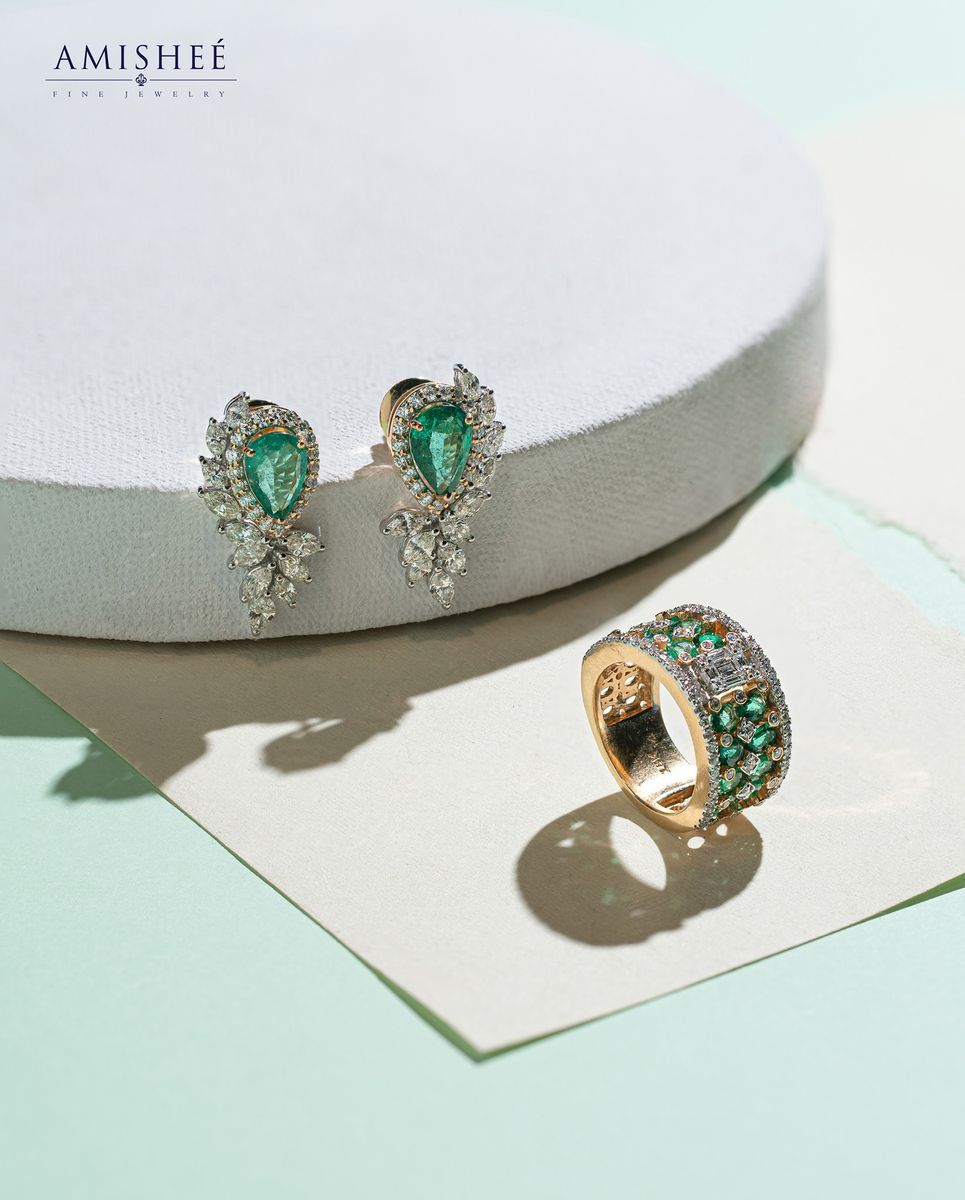 Image of Radiant Teardrop Earrings and Ring
