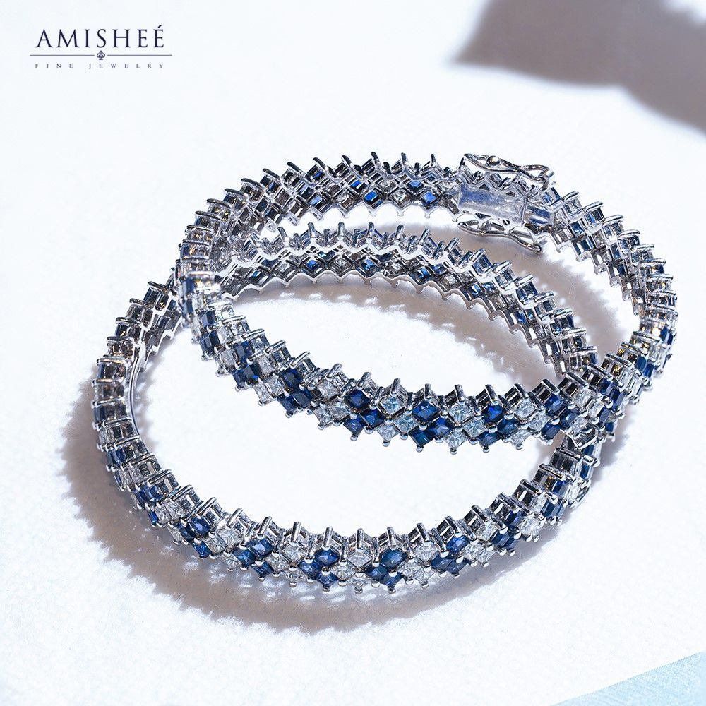 Image of Sapphire Bangles in White Gold