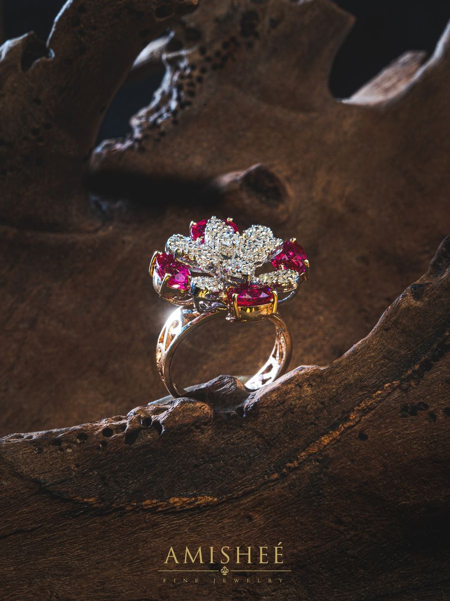 Image of Radiant Ring with Precious Stones