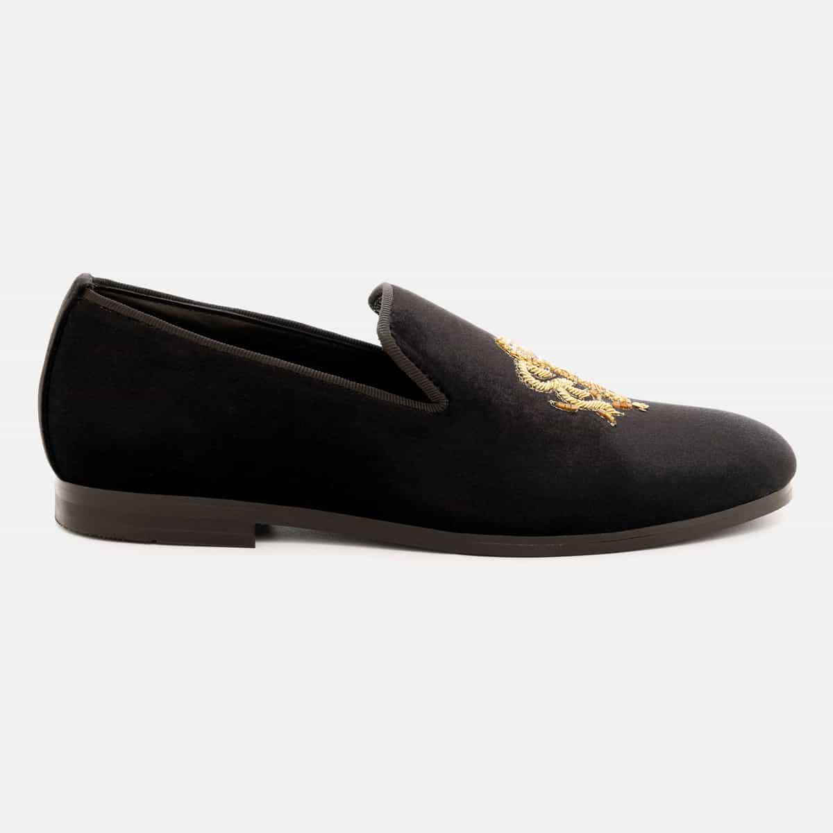 Stoned Damask Velvet Slip-On