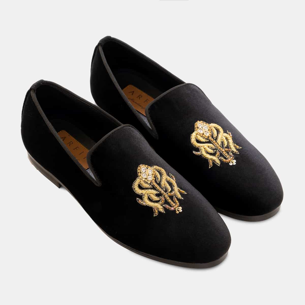 Stoned Damask Velvet Slip-On