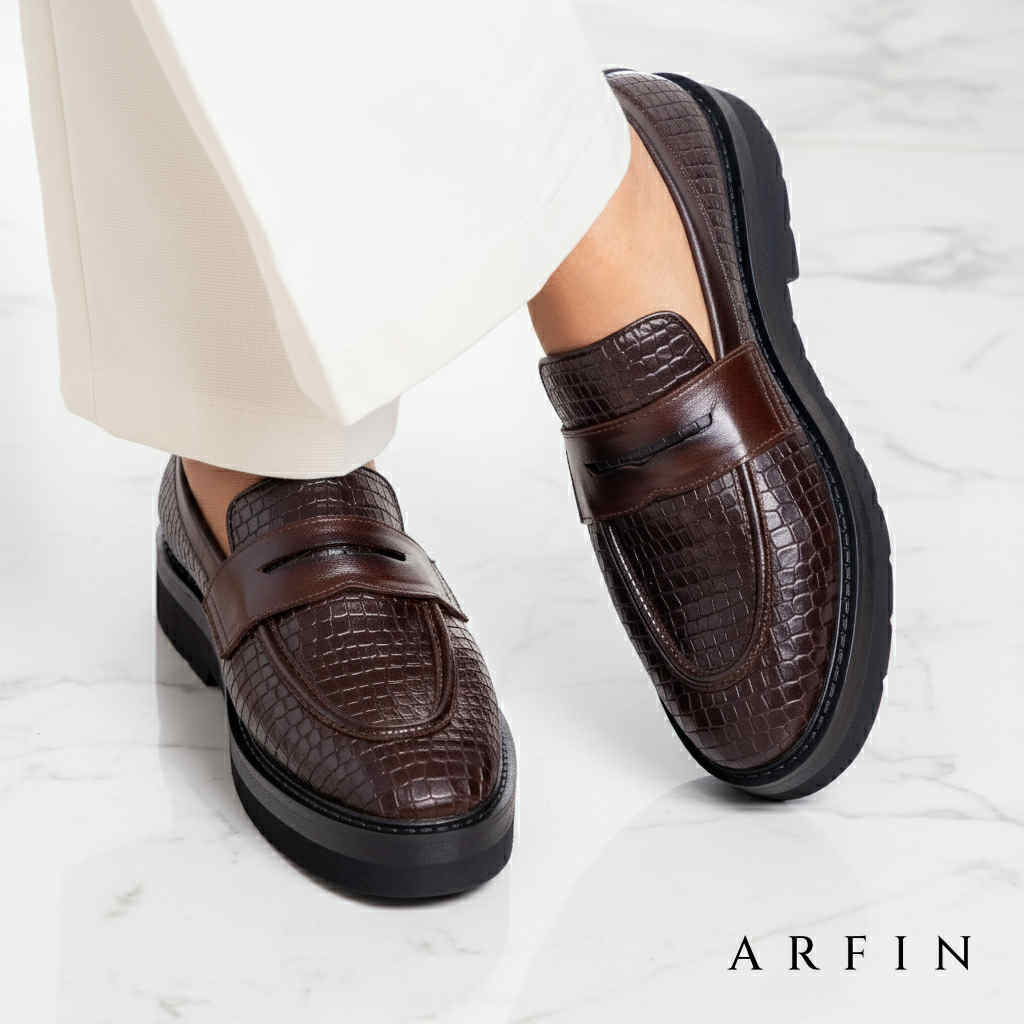 Comfy Fat Height Sole Penny Croco Cocoa (Light-Weight Version) Image