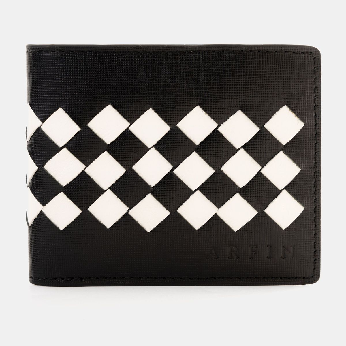 Black & White Braided Bifold Wallet 