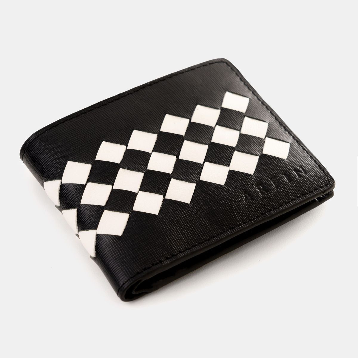 Black & White Braided Bifold Wallet 