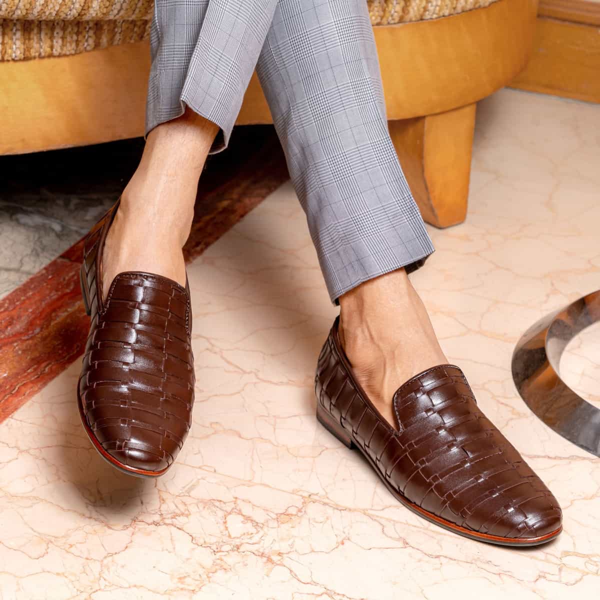 Walnut Tile Braided Loafer Image