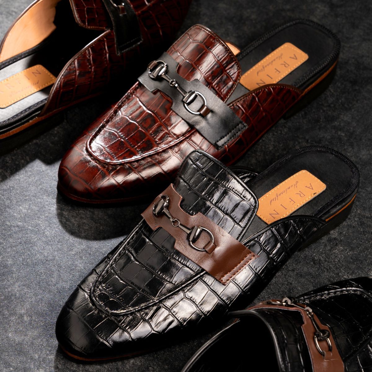 Horse-bit Half Shoe in Black Image