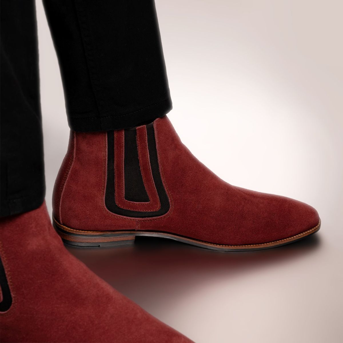 Maroon Strap Suede Boot Image