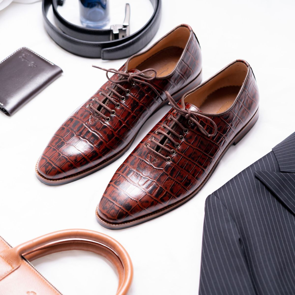 Croc Patent Oxford Shoe Image