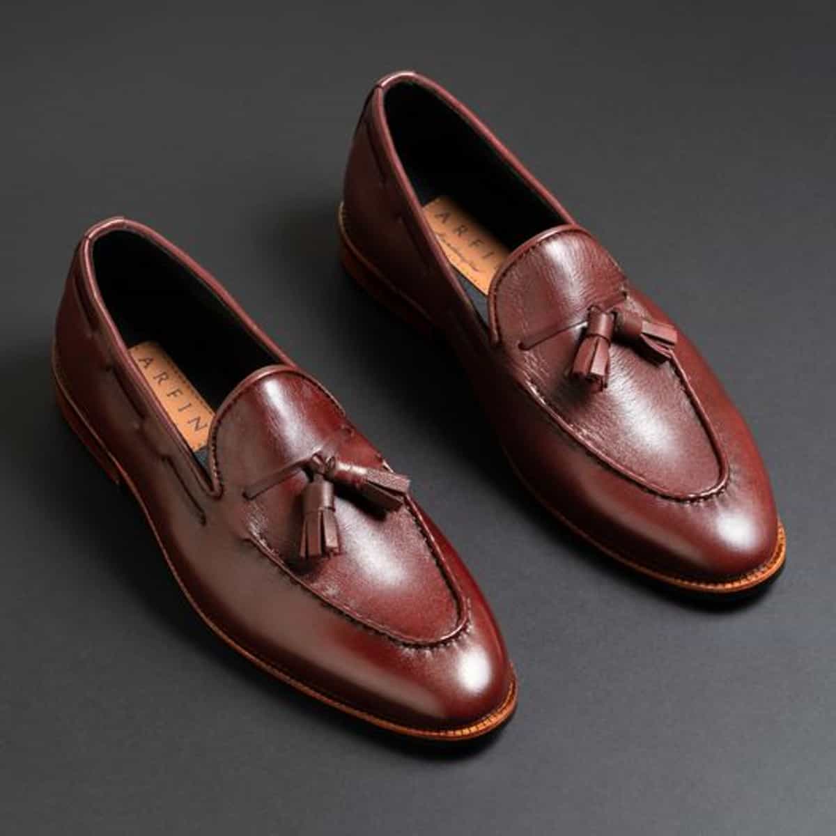 Maroon Interlaced Tassel Loafer Image