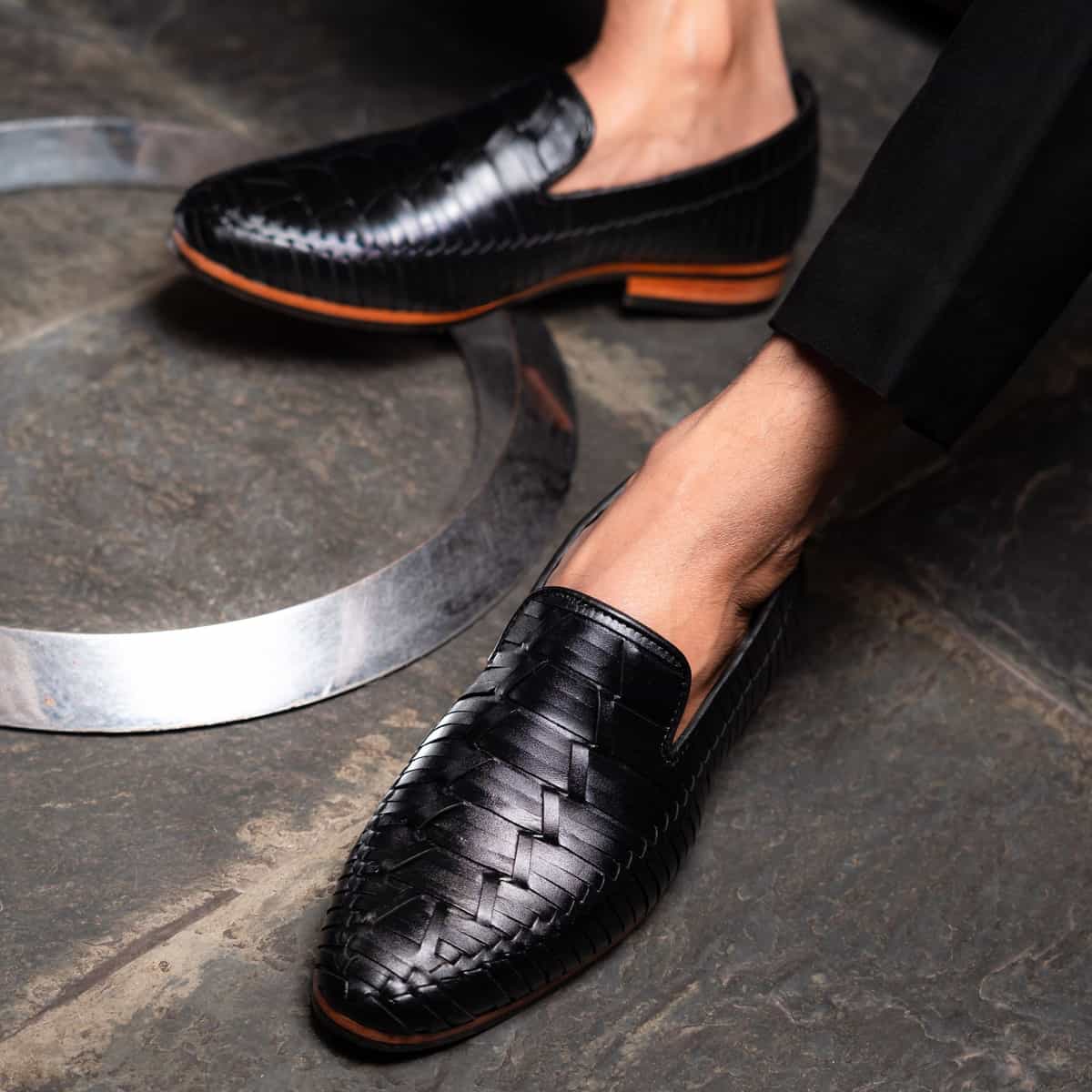 Black Hex Braided Loafer Image