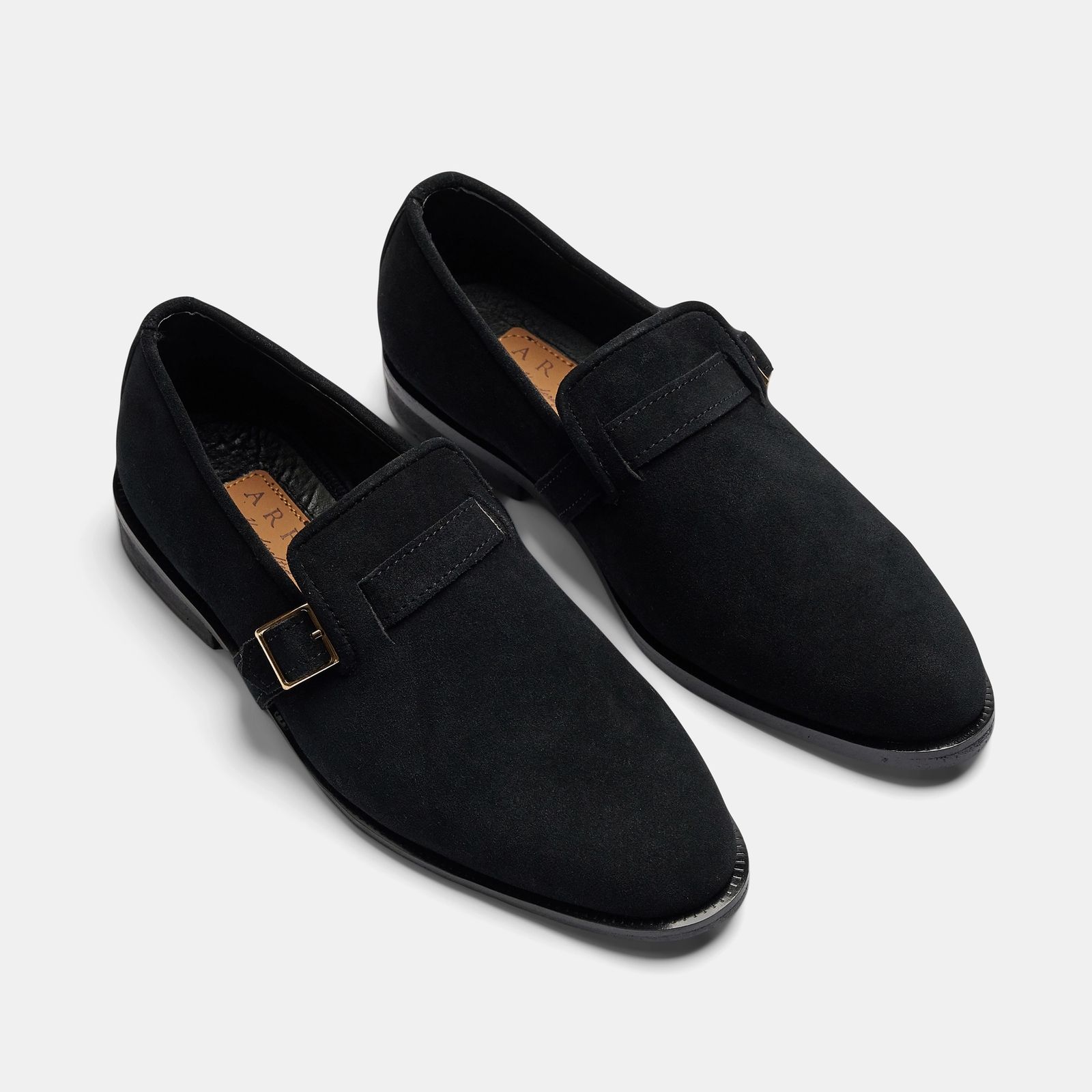Black Suede Monk Strap Loafer