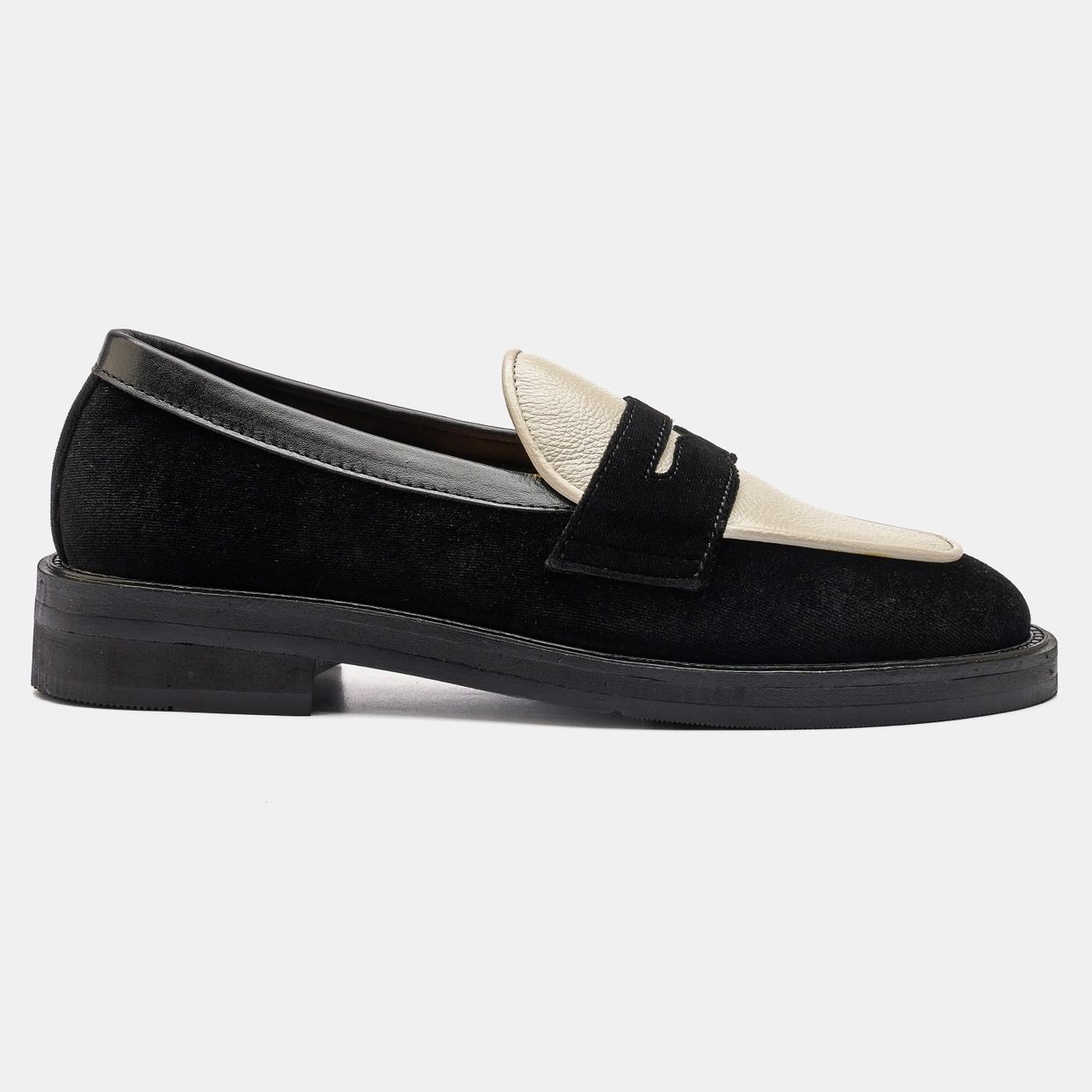 Velvet Mix High Sole Penny Loafer