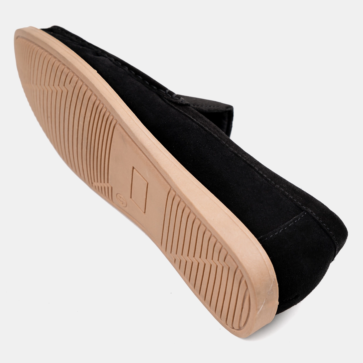 Black Suede Flat Loafer Image