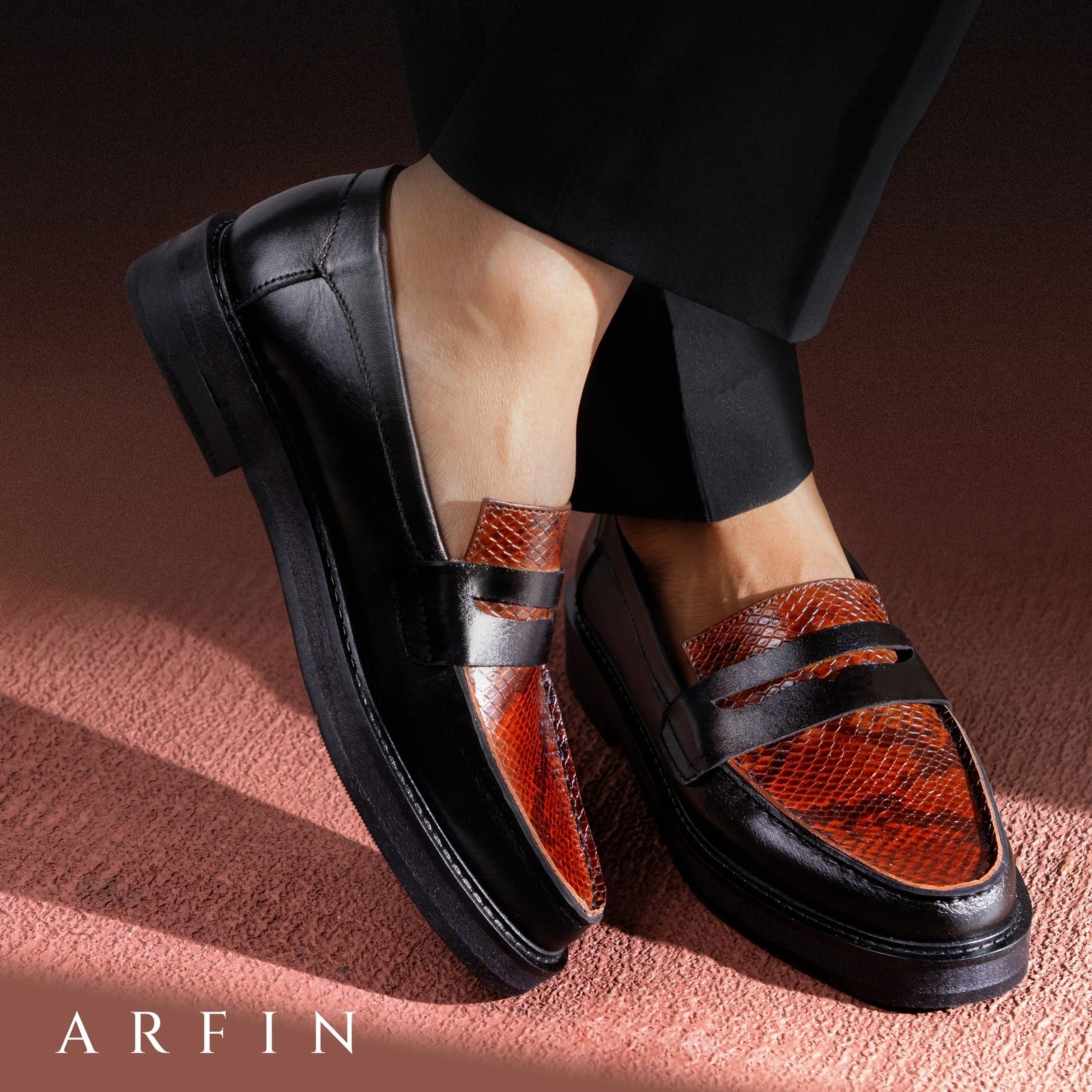 Embossed Print High Sole Loafer Image
