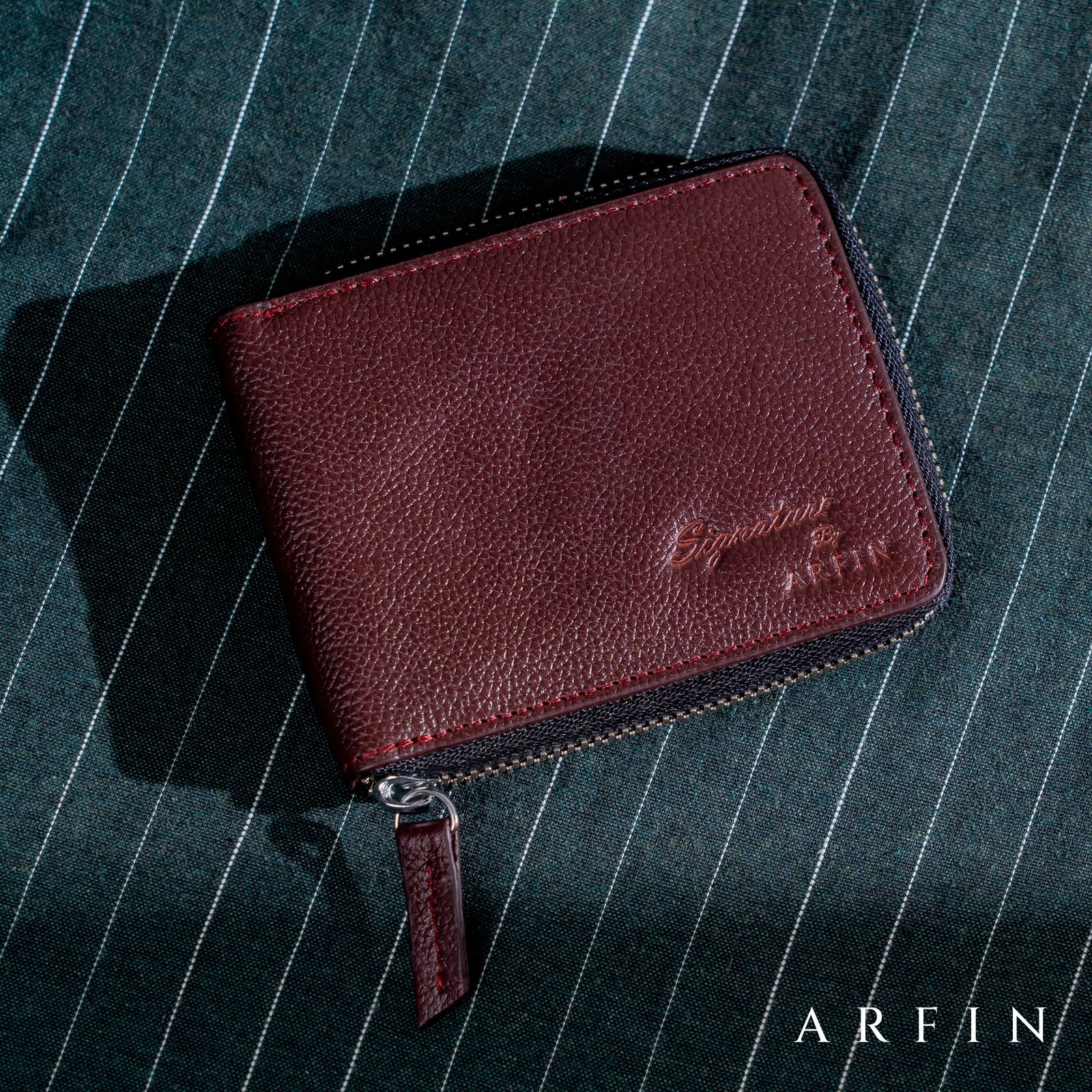 Dark Maroon Zipper Wallet Image