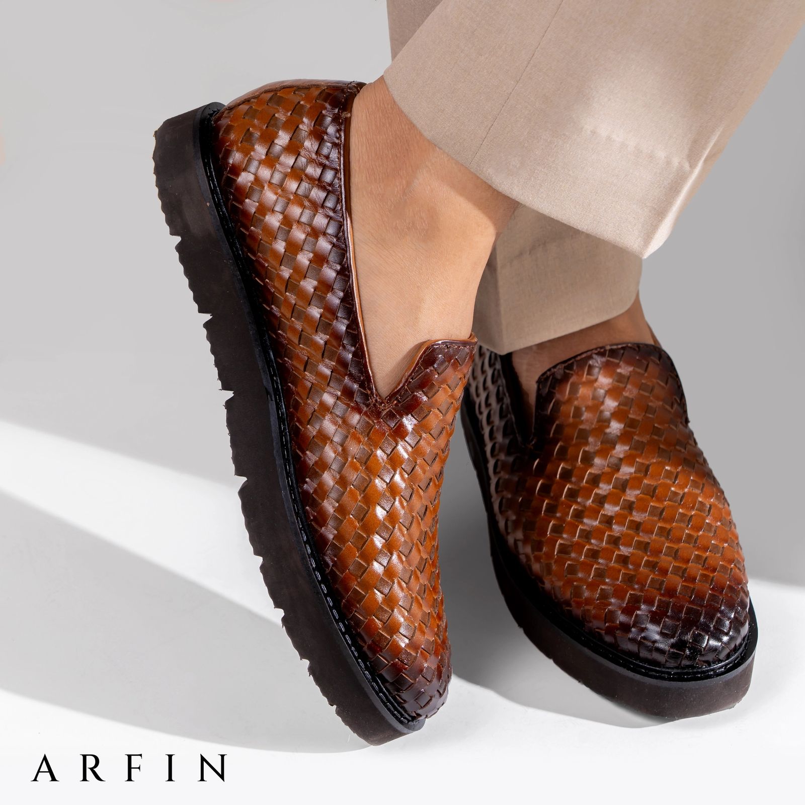 Brown Shaded Double Leather Fat Sole Loafer Image