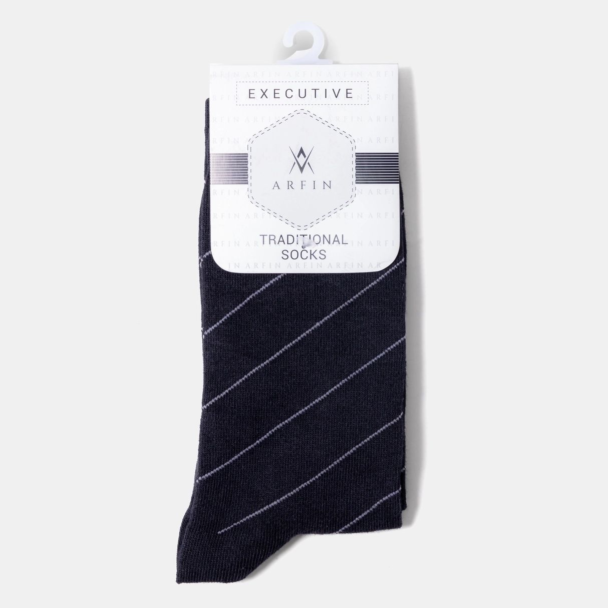Black Slanting Strip Long Socks