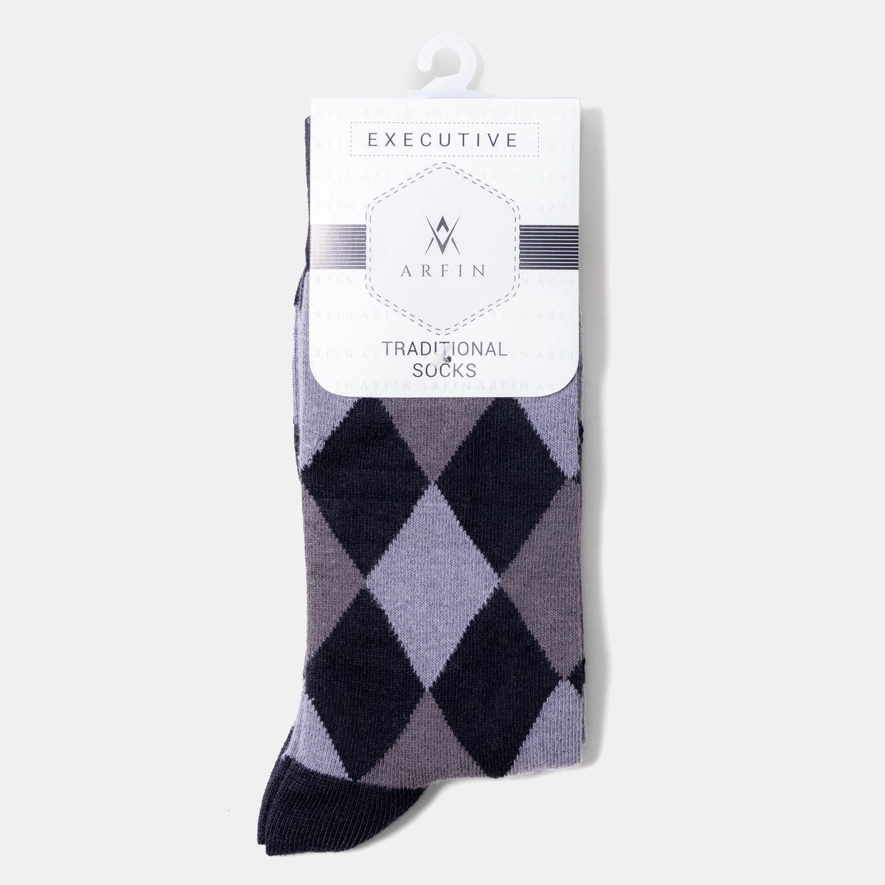 Grey Mixed Check Long Socks Image