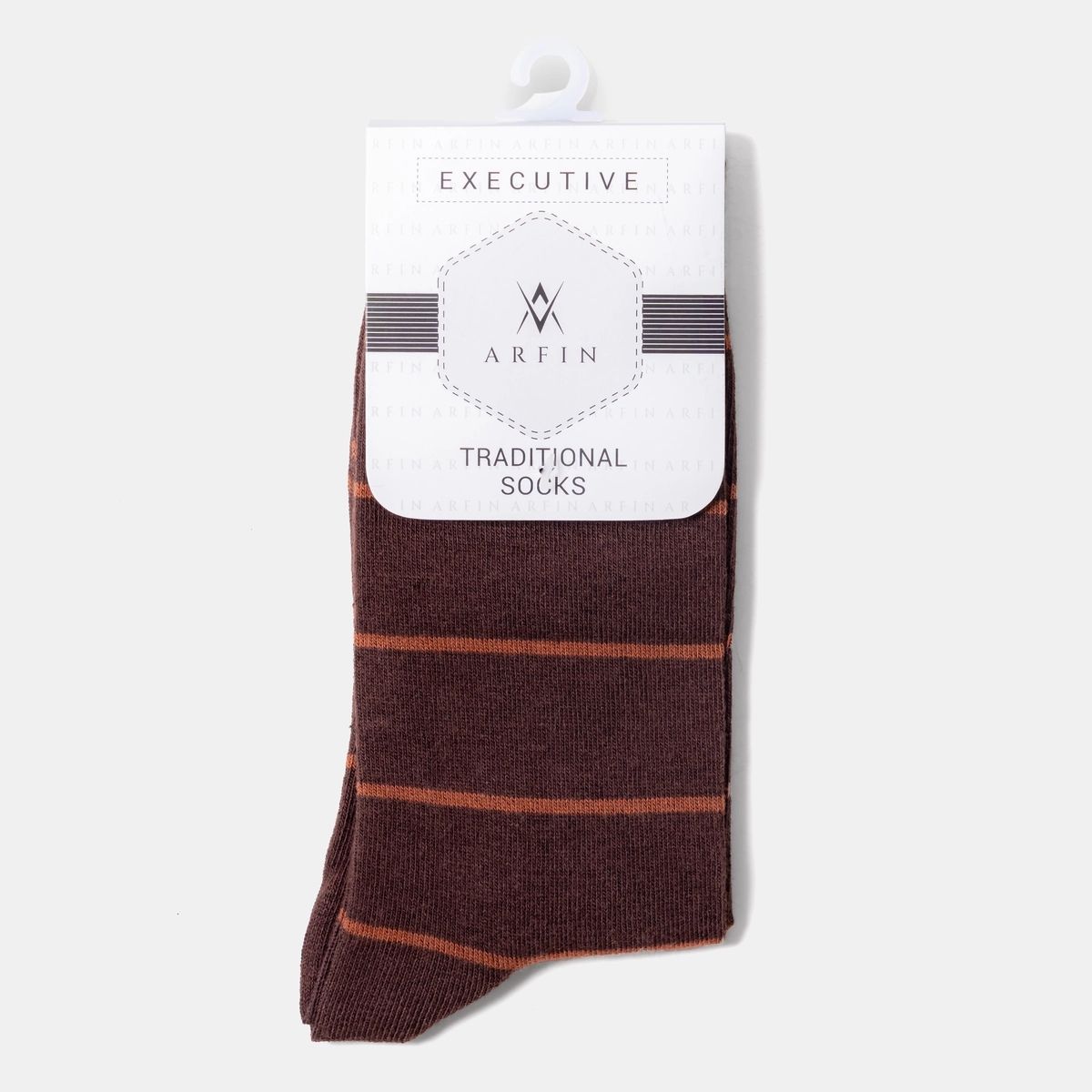 Brown Horizontal Stripes Long Socks