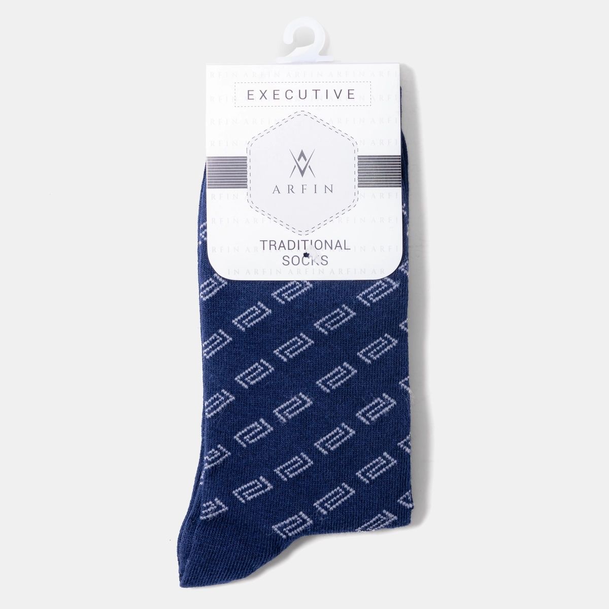 Navy Blue Design Long Socks Image