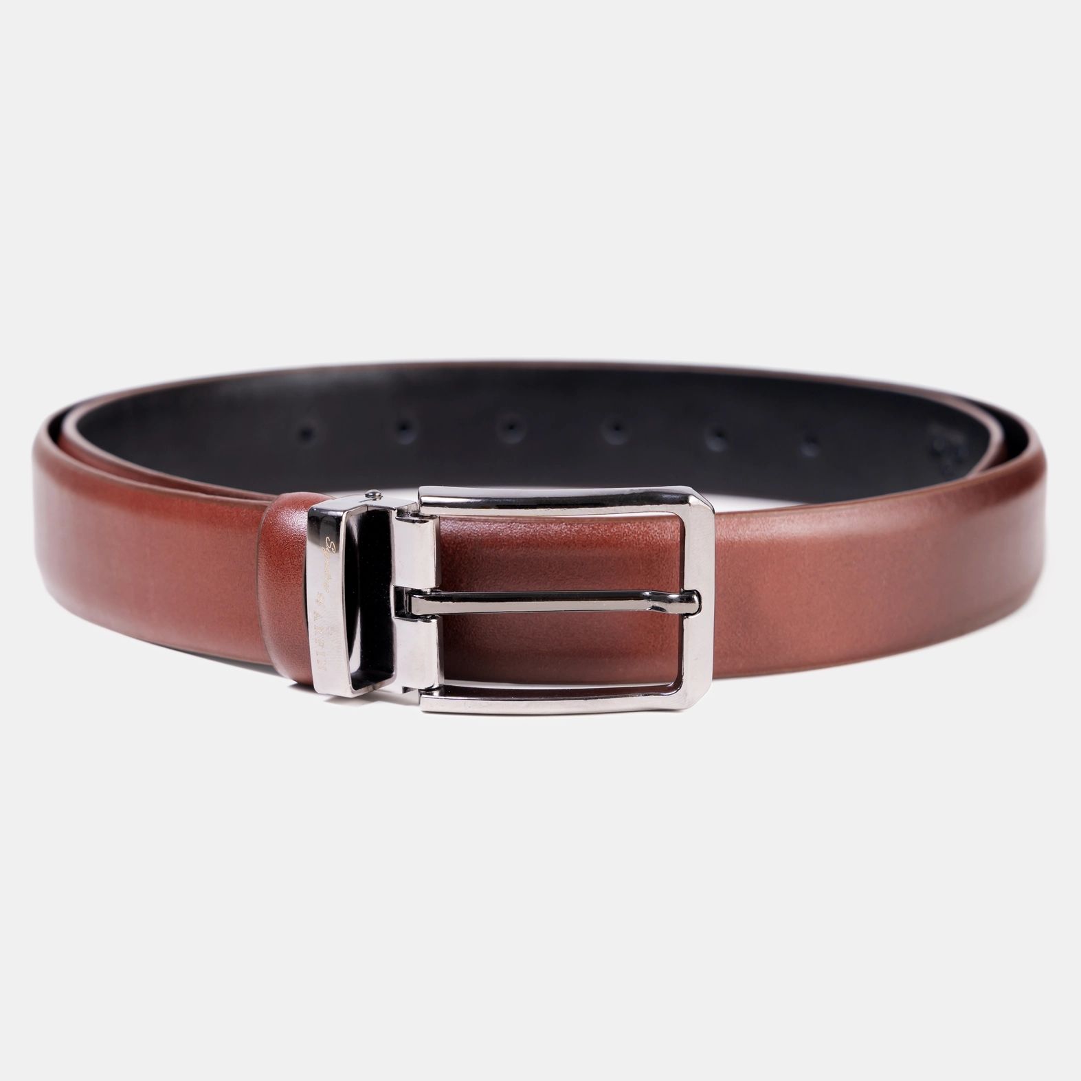 Brown Plain Belt Square Gun Buckle 