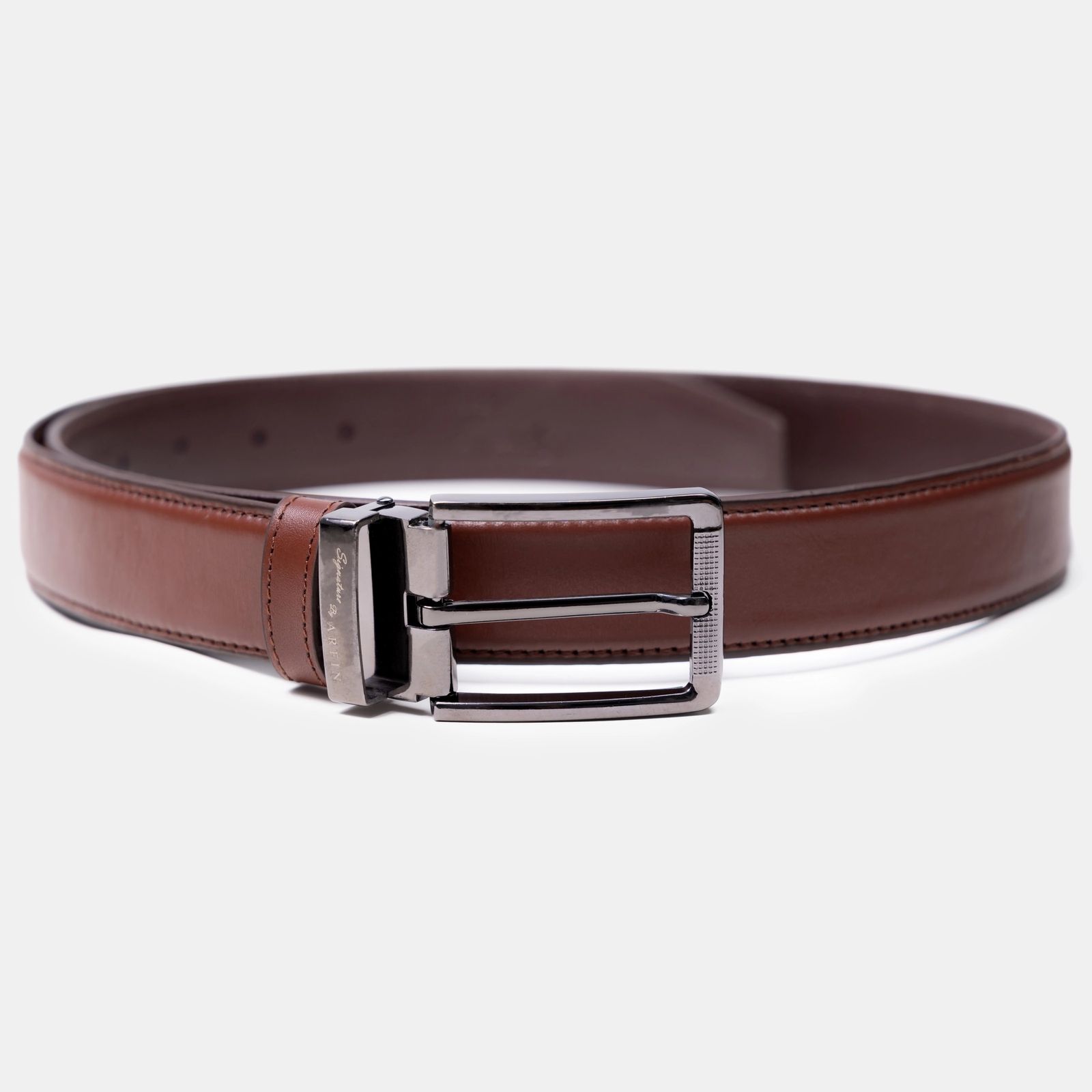 Regular Brown Gun Buckle Formal Belt Image