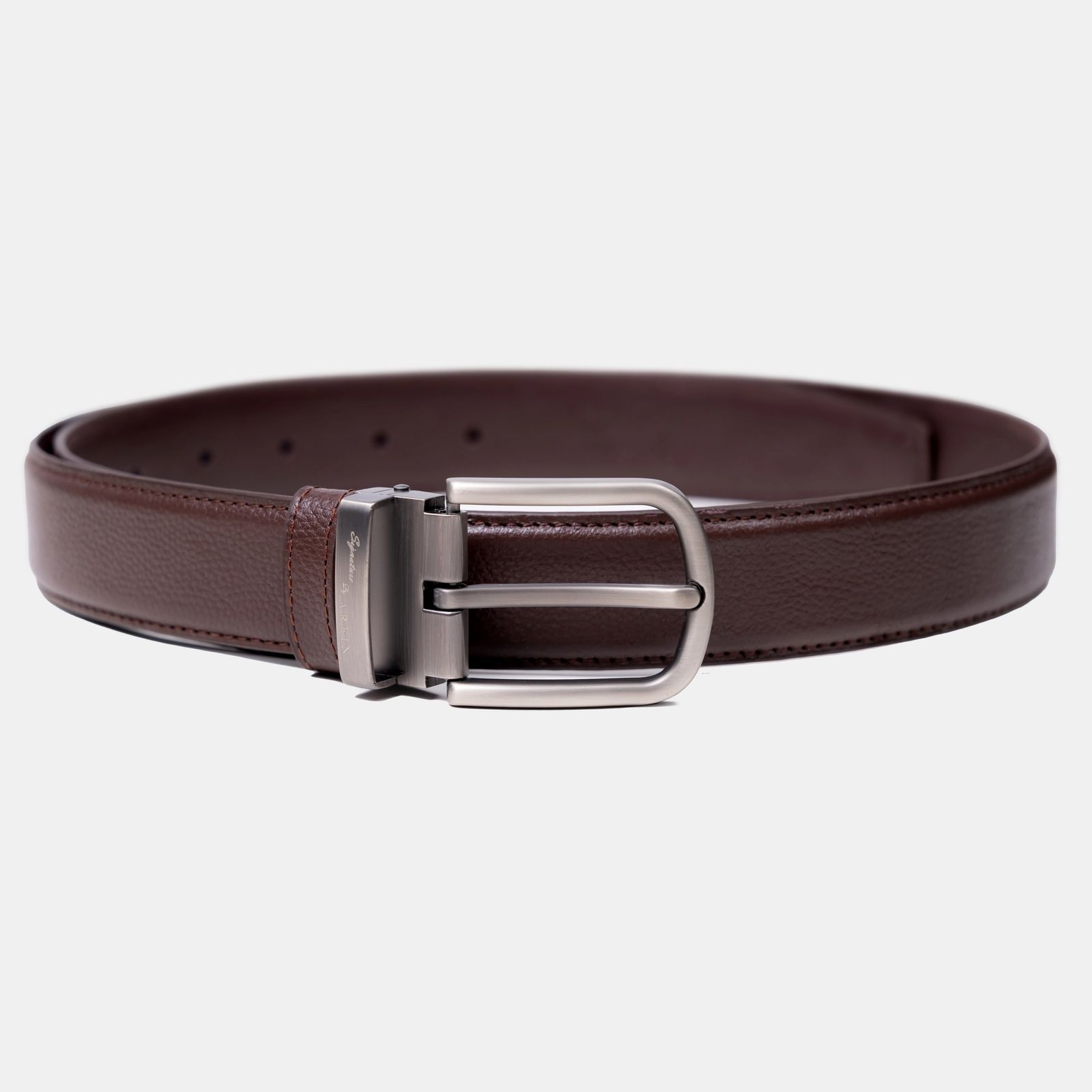 Grain Cocoa Matte Buckle Formal Belt Image