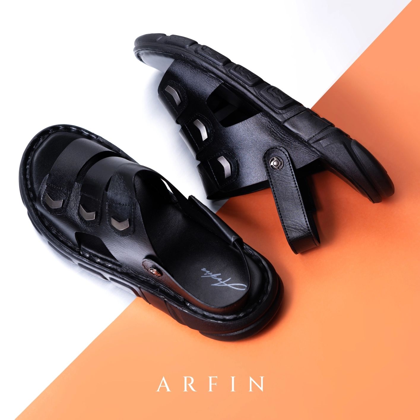 Comfy Sole Handmade Black Sandal Image