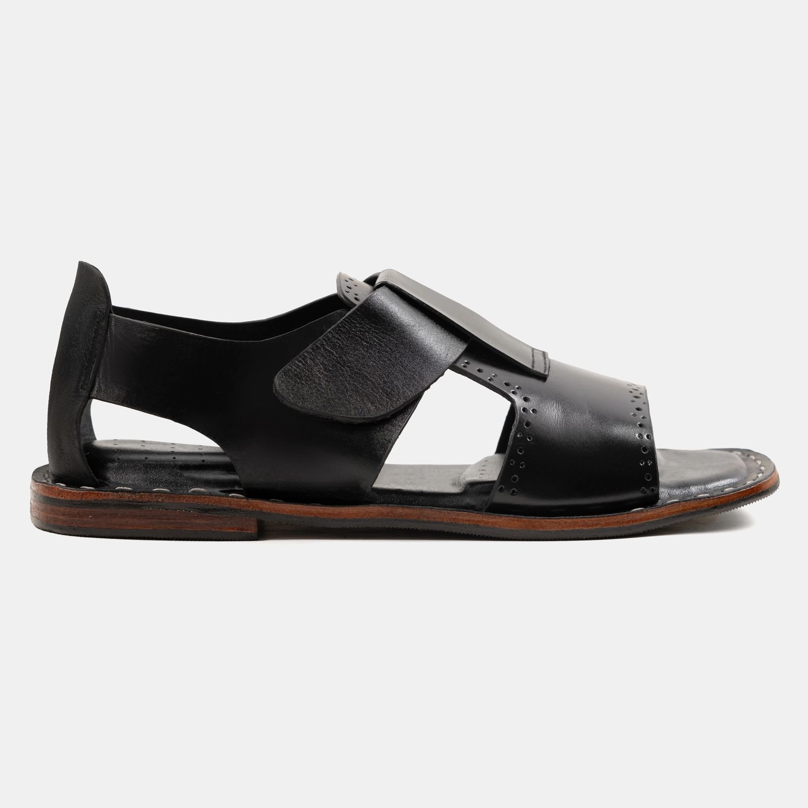 Handmade Punch Design Leather Sandal