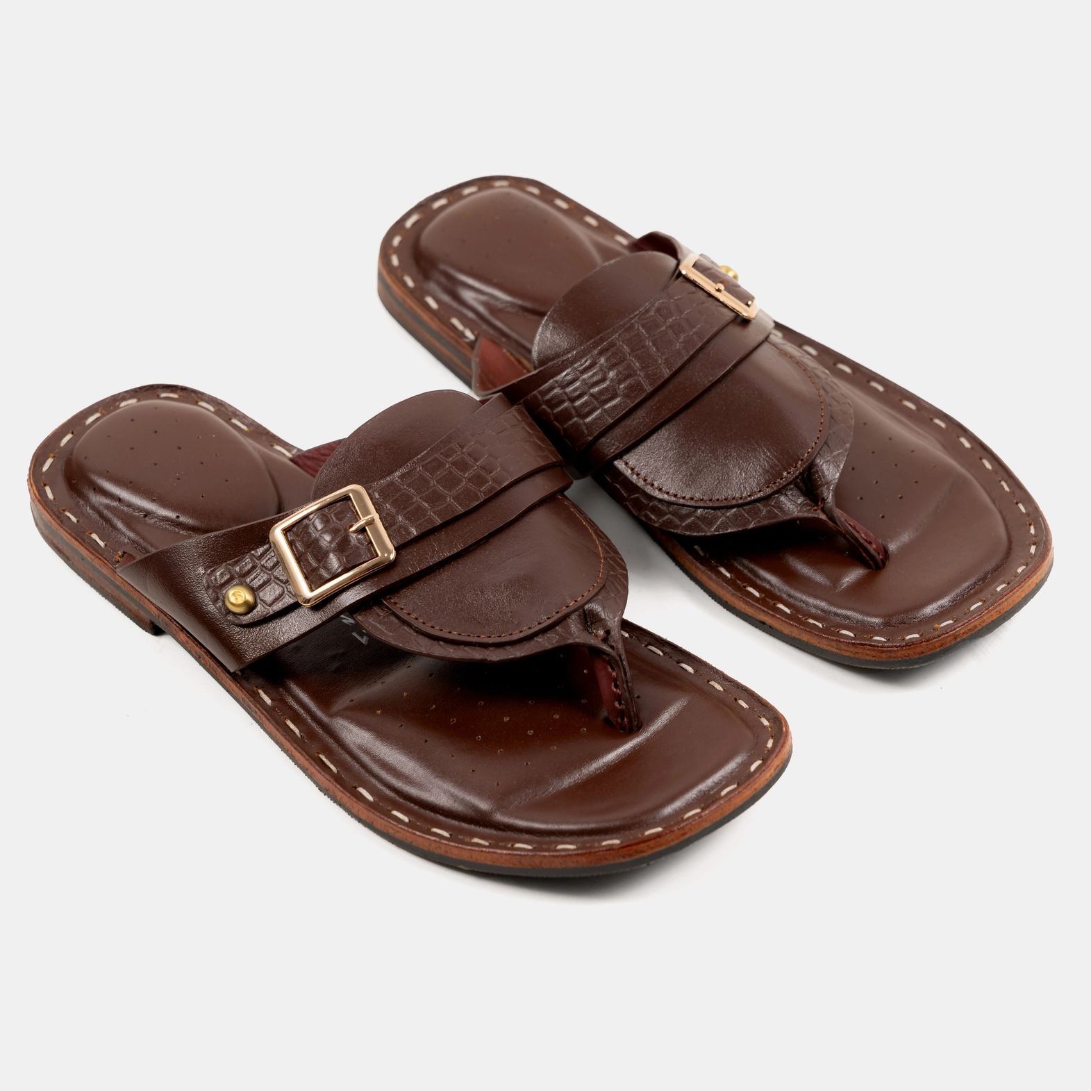 Handmade Cocoa Single Buckle Sandal
