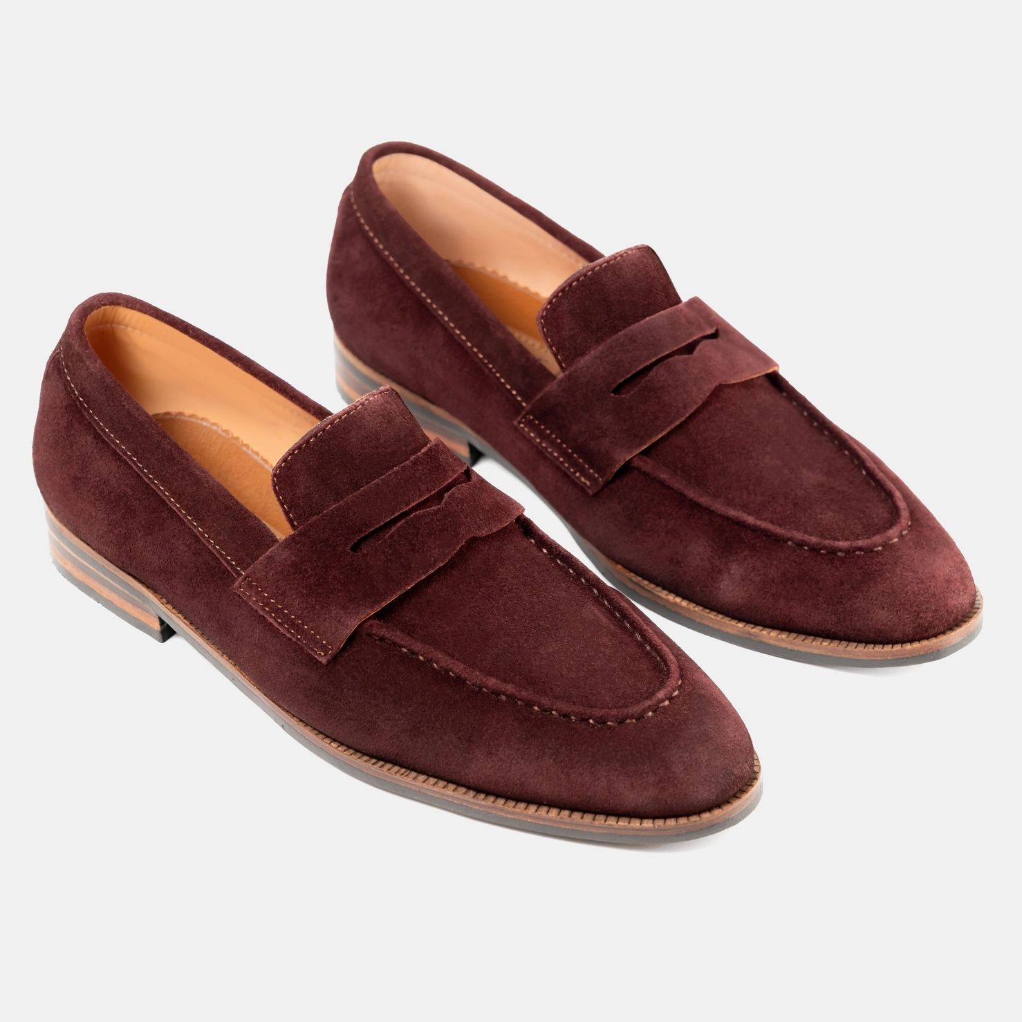 Suede Penny Loafer Maroon