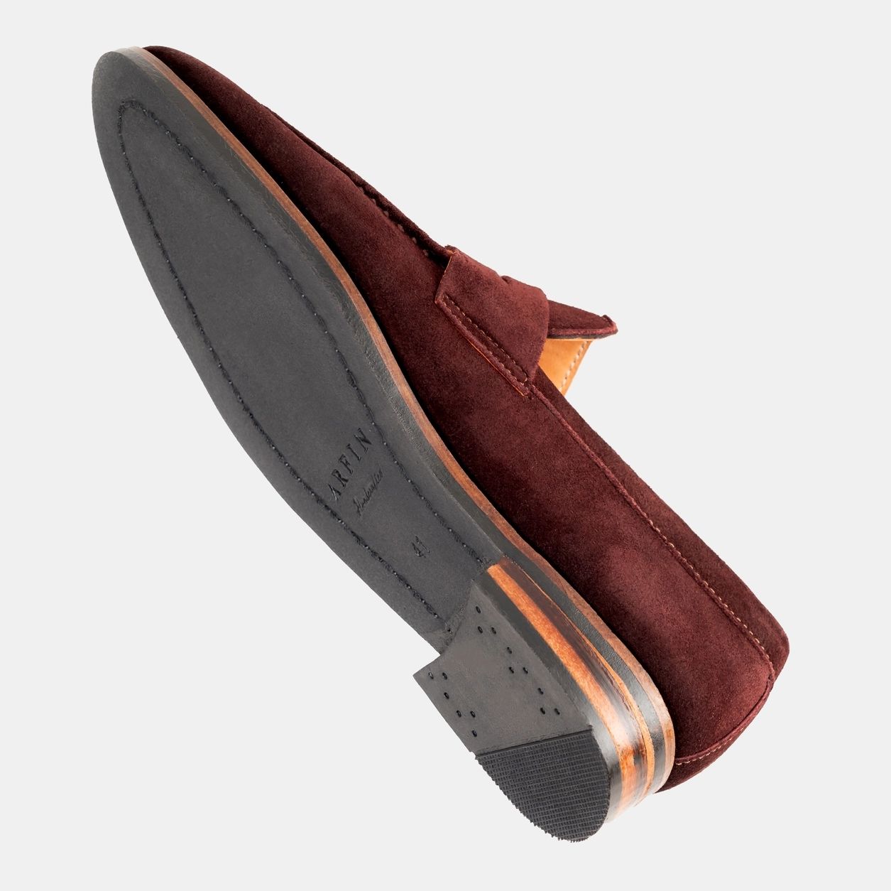 Suede Penny Loafer Maroon Image