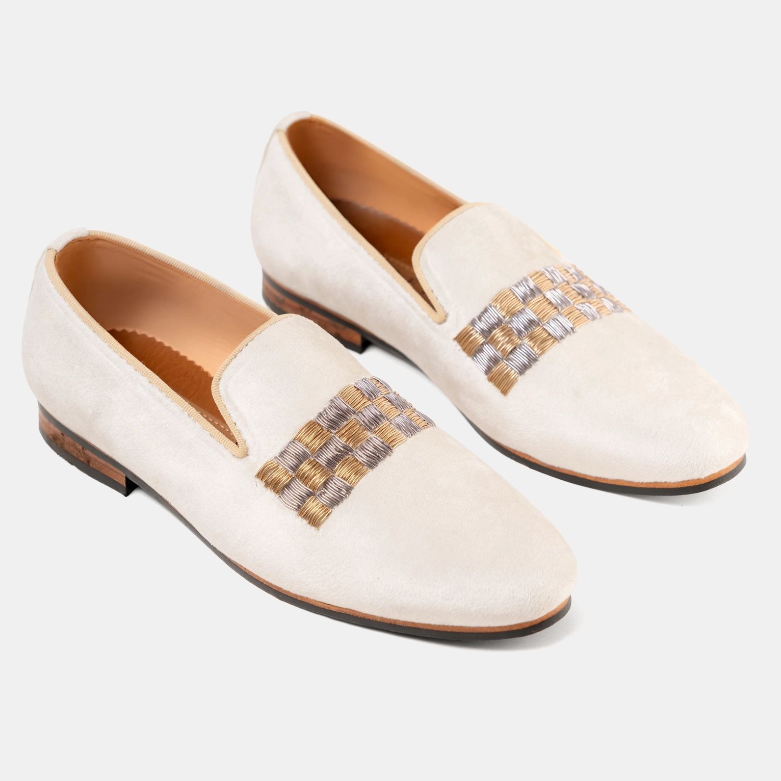 Z45 Strap Zardosi Golden on Off-White