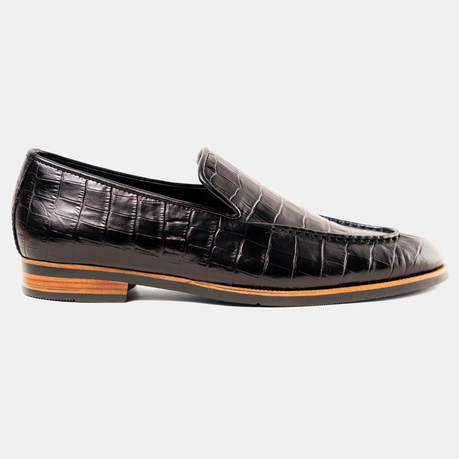 Croc Plain Stitch Loafer Black