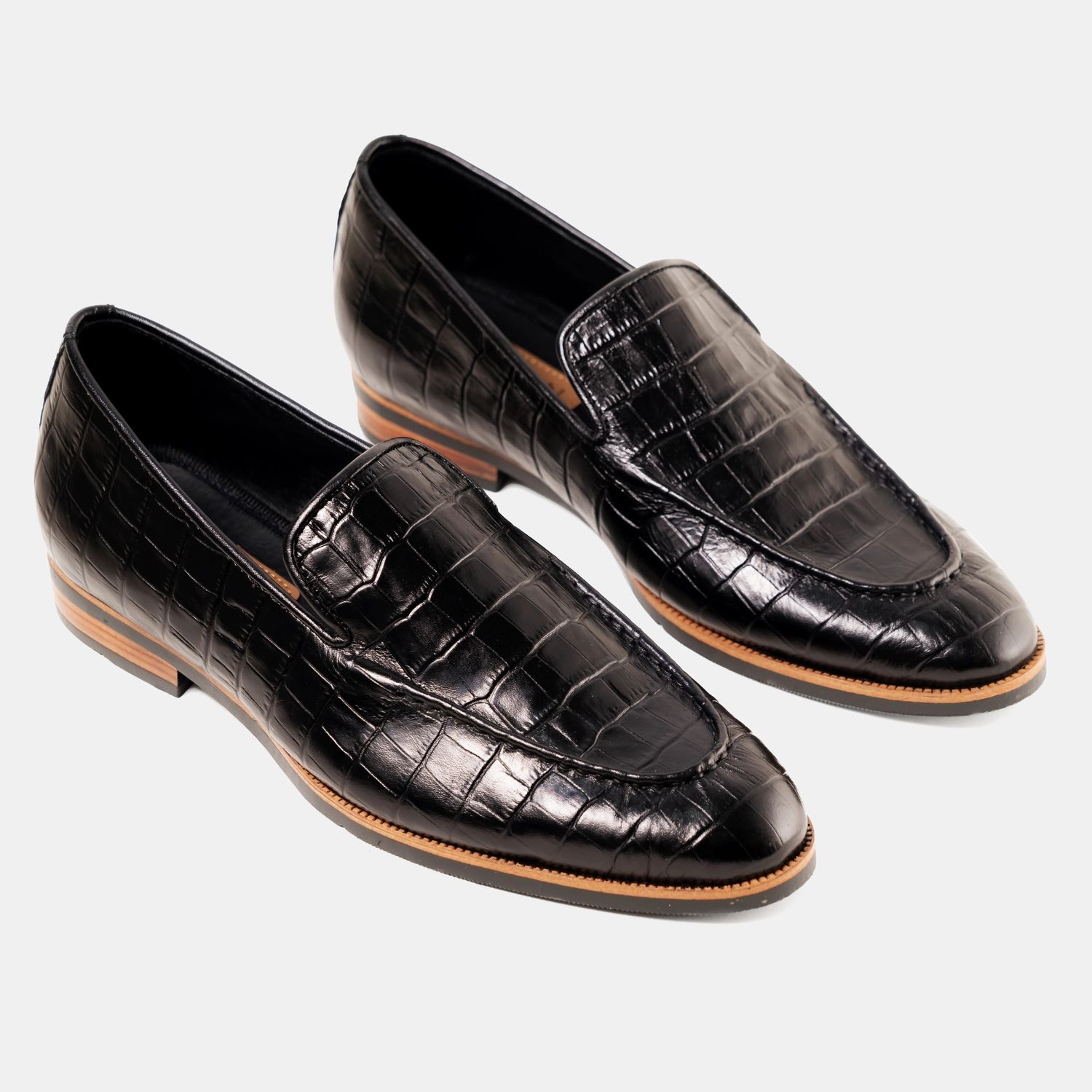 Croc Plain Stitch Loafer Black