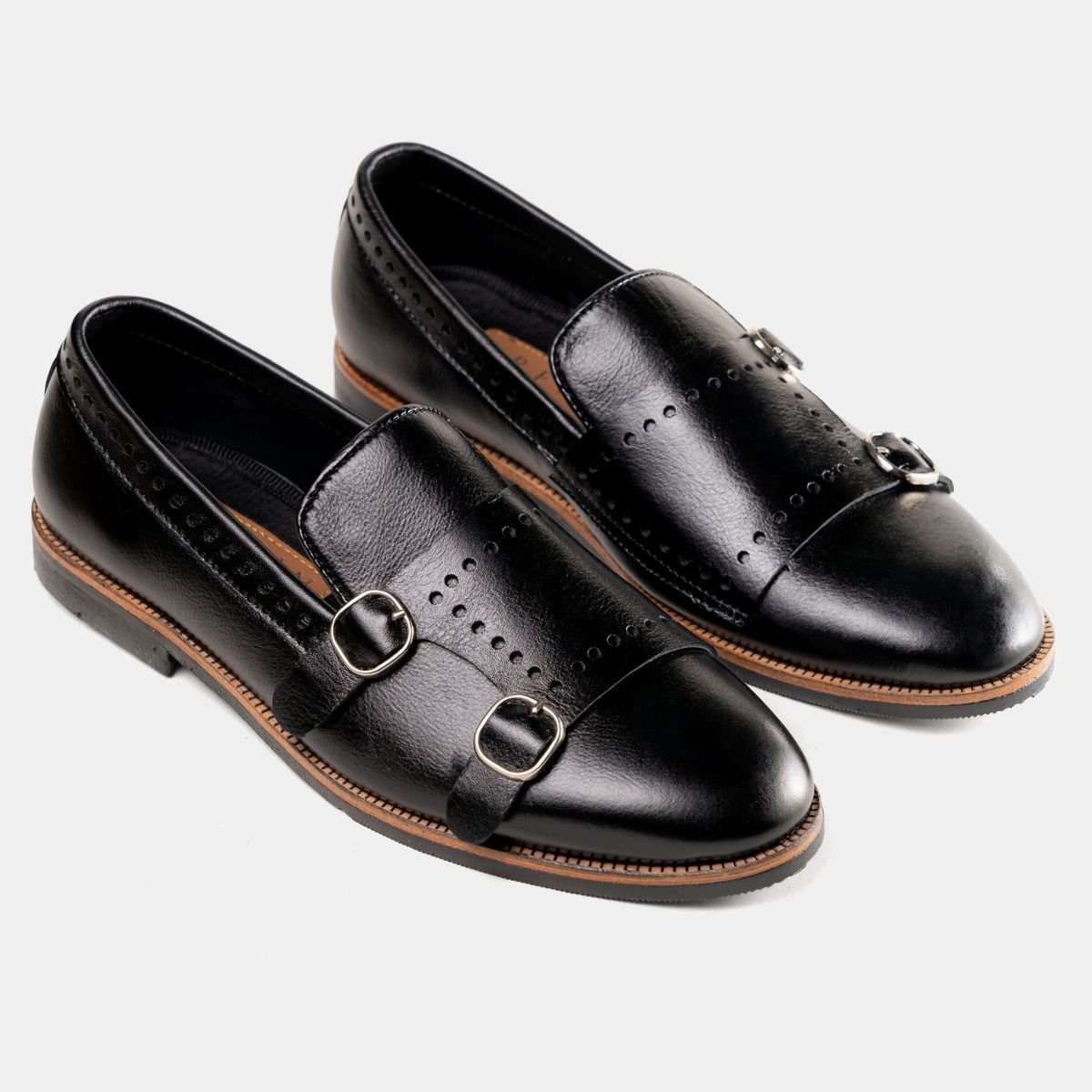Double Monk Loafer with Knotholes black Image