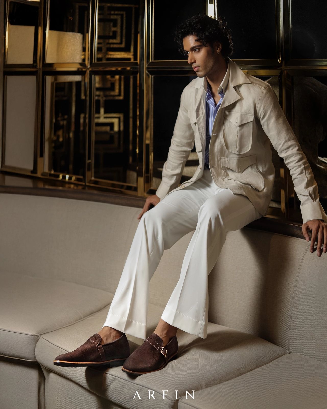 Espresso Suede Monk Strap Loafer Image