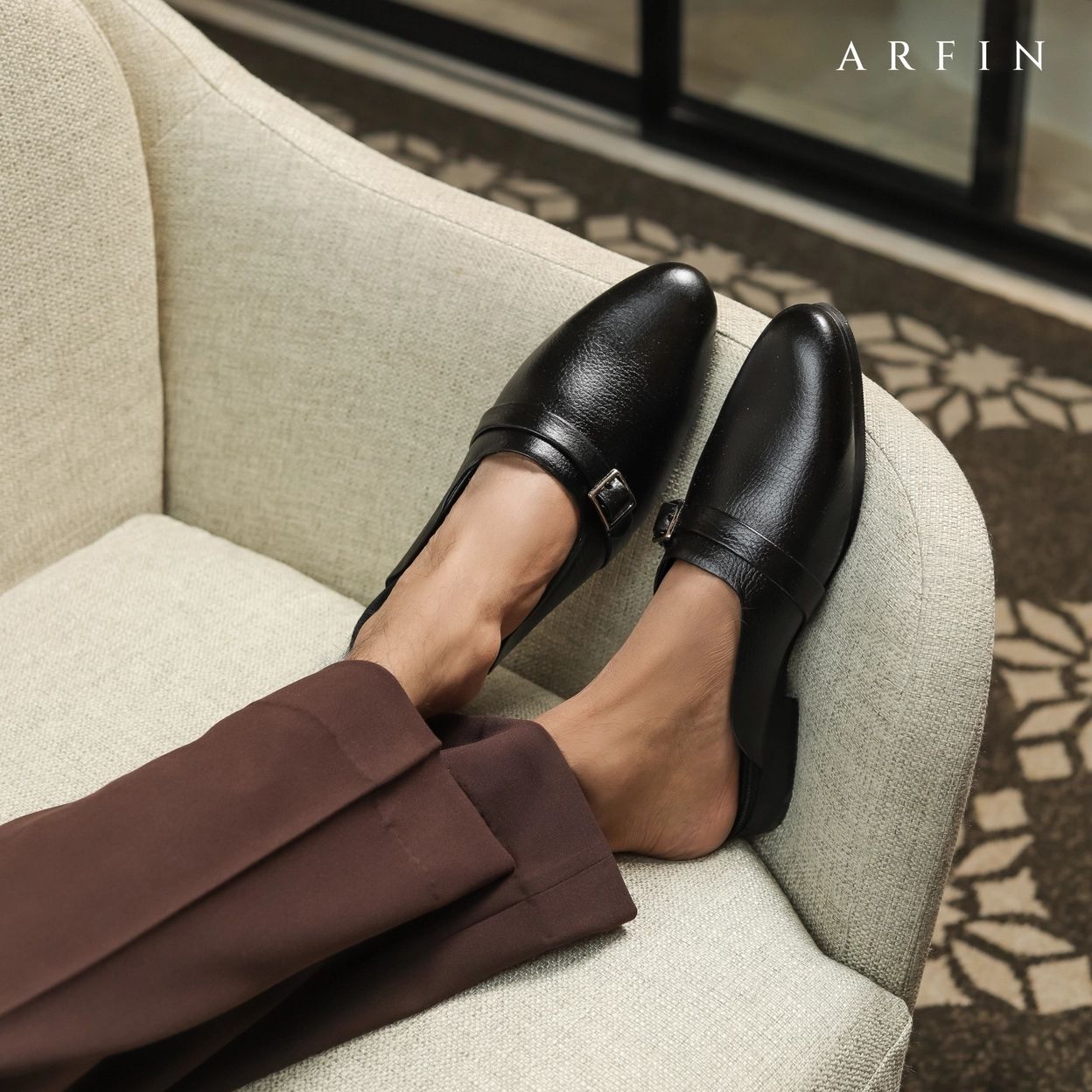 Black Single Monk Half Mule Image